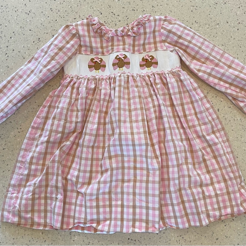 Pink Plaid Kids Dress-Turkeys